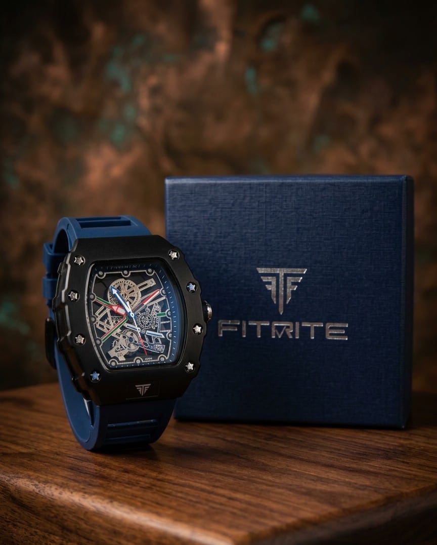 Fitrite Black Skeleton Truck Dial Men's Watch