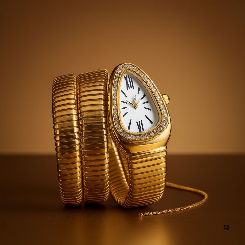 Vintage Inspired Gold Diamond‑Bezel Women's Watch – VI XII Model