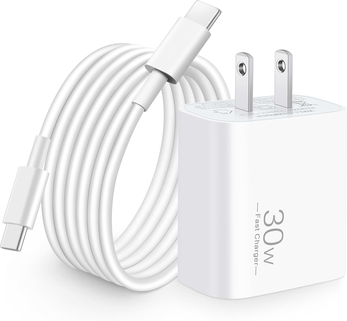 Google 20W USB-C Power Adapter & USB-C to USB-C Braided Fast Charging Cable (1M) Charging Set