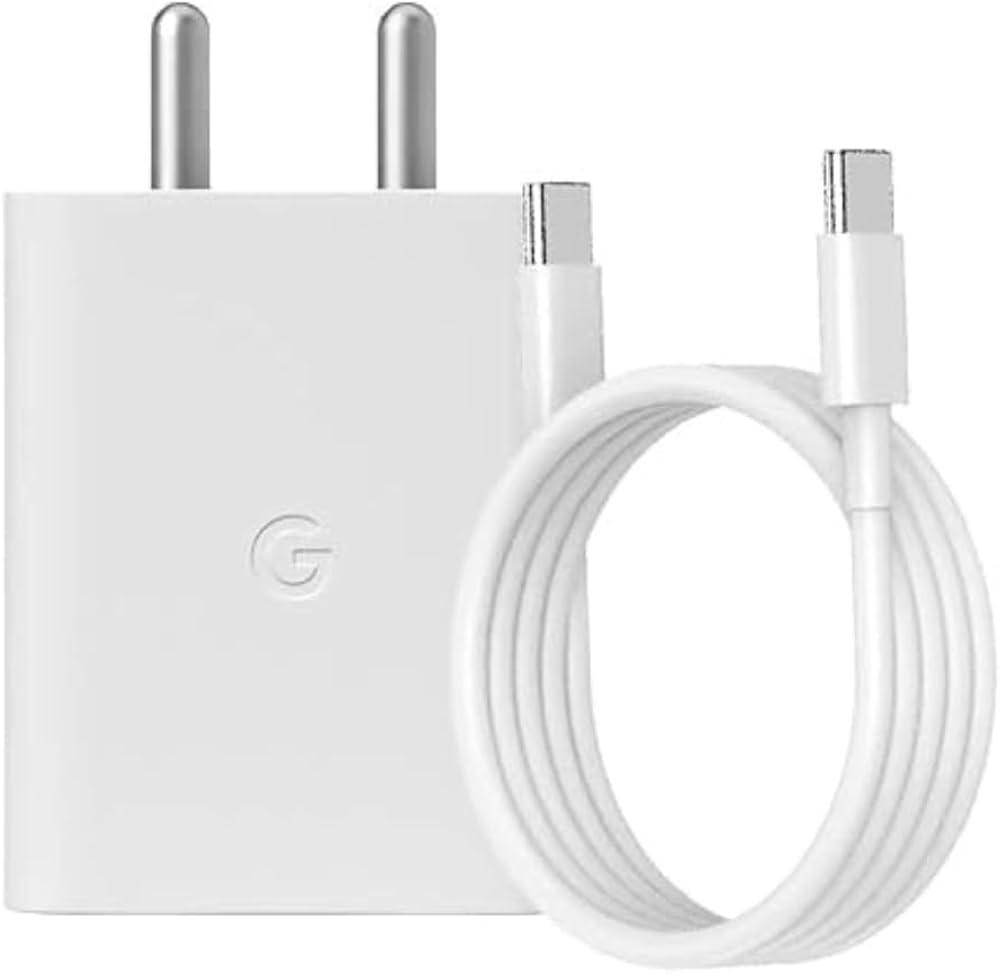 Google 20W USB-C Power Adapter & USB-C to USB-C Braided Fast Charging Cable (1M) Charging Set