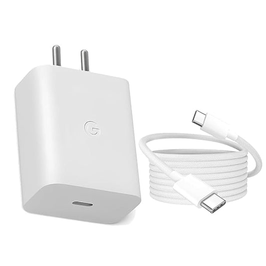 Google 20W USB-C Power Adapter & USB-C to USB-C Braided Fast Charging Cable (1M) Charging Set