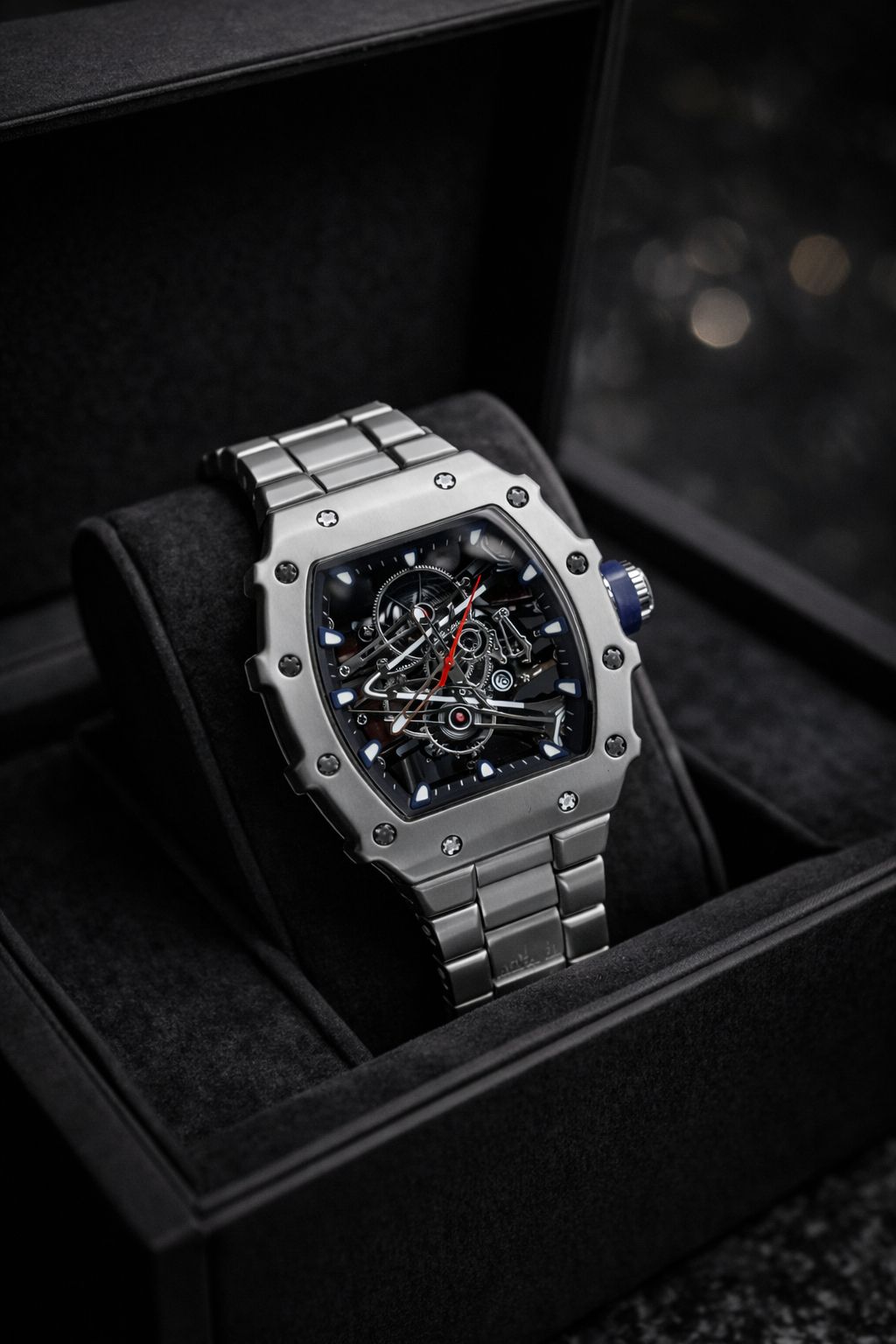 Richard Mille RM 032 Automatic Skeleton Wristwatch (Silver Titanium)