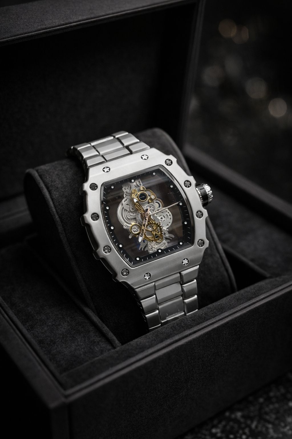Richard Mille RM 032 Automatic Skeleton Wristwatch (Silver Titanium)