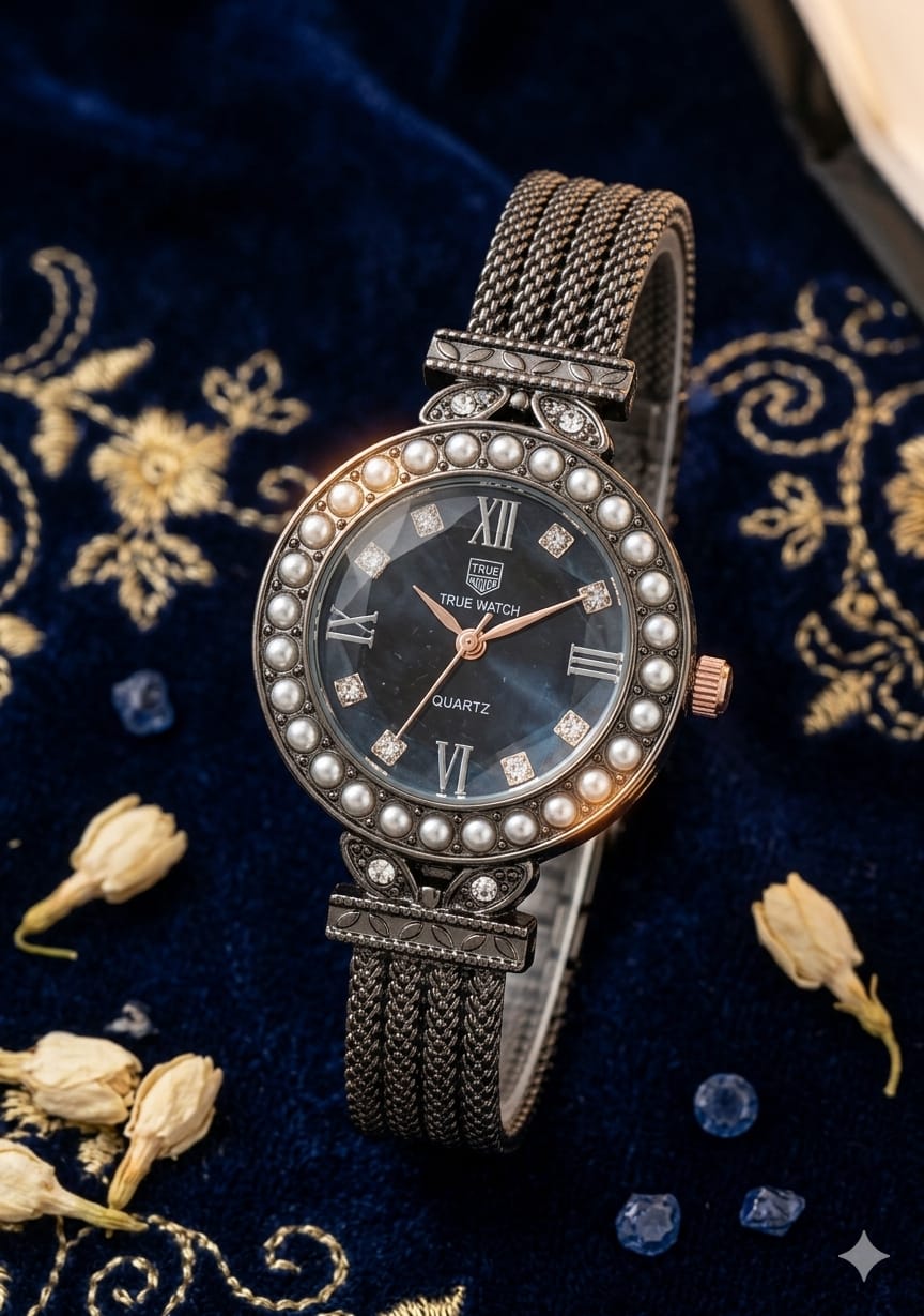 True North Rose Gold Pearl & Diamond Accent Quartz Watch