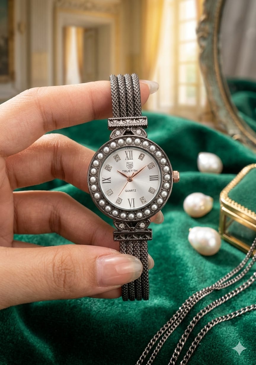 True North Rose Gold Pearl & Diamond Accent Quartz Watch