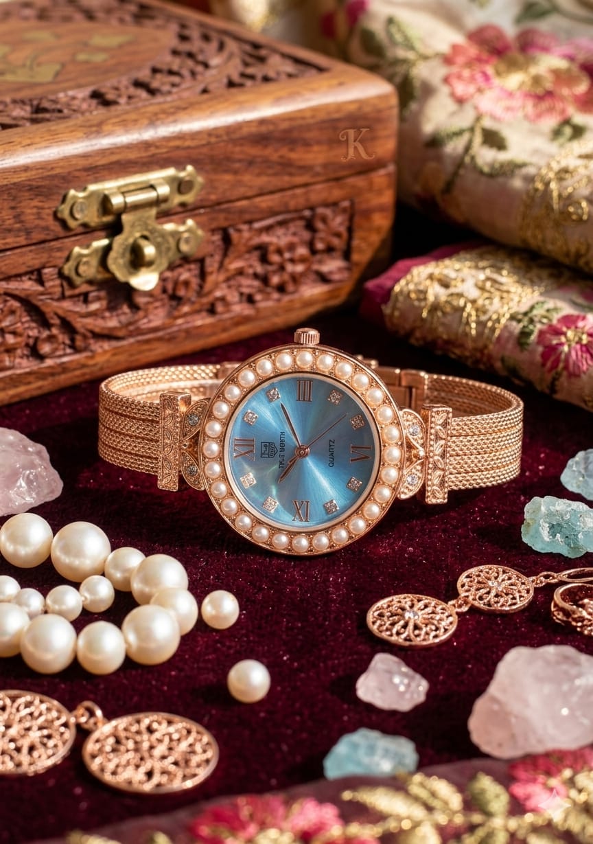 True North Rose Gold Pearl & Diamond Accent Quartz Watch