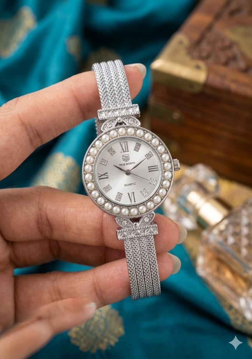 True North Rose Gold Pearl & Diamond Accent Quartz Watch