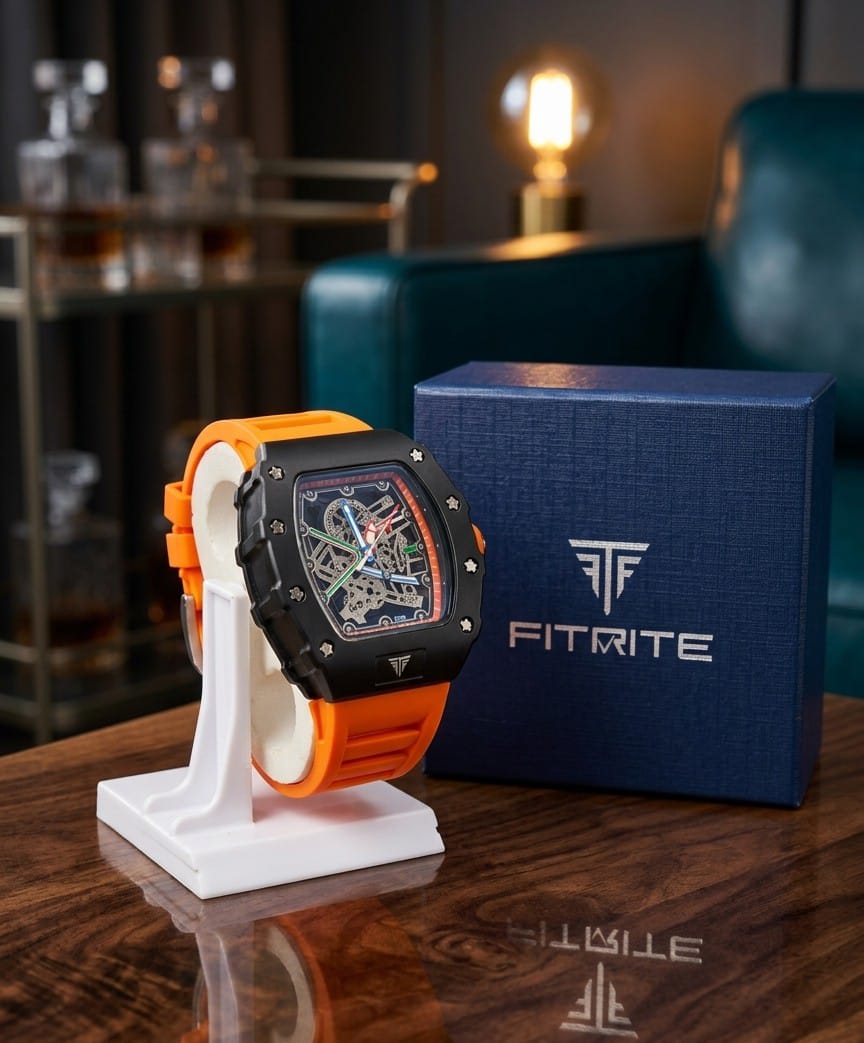 Fitrite Black Skeleton Truck Dial Men's Watch