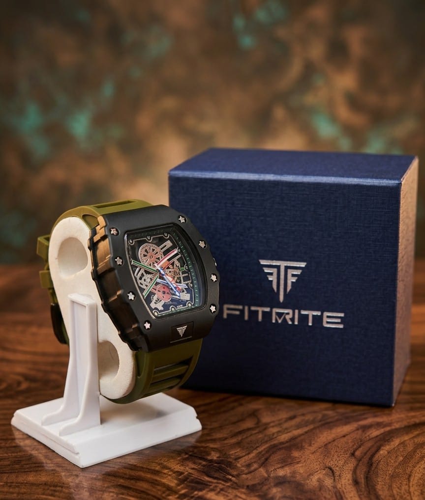 Fitrite Black Skeleton Truck Dial Men's Watch