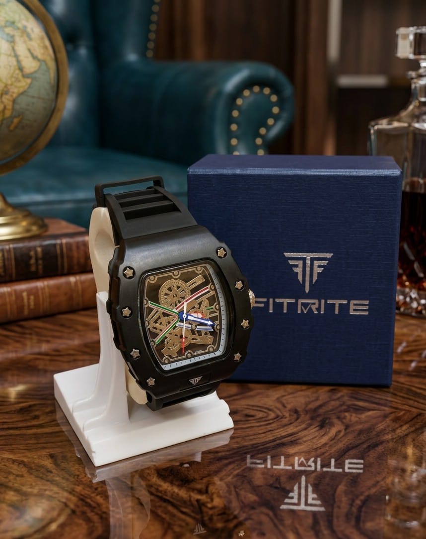Fitrite Black Skeleton Truck Dial Men's Watch