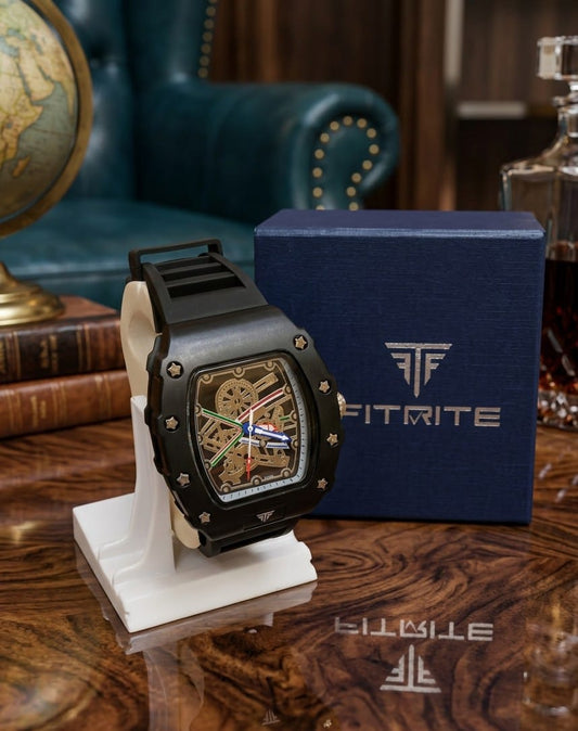 Fitrite Black Skeleton Truck Dial Men's Watch