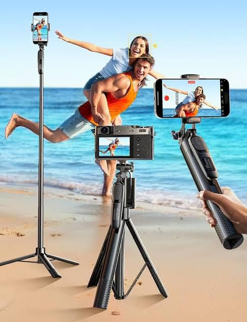 Lisen 7 ft Ultra-Wide Angle Phone Tripod Stand with Bluetooth Remote Shutter