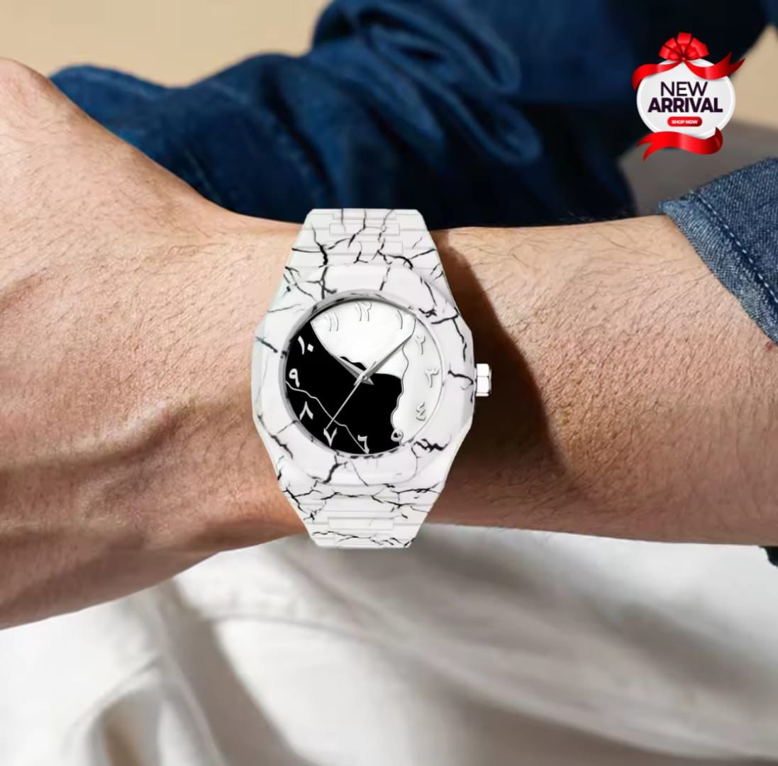 Tiger Aura Marble White Wristwatch
