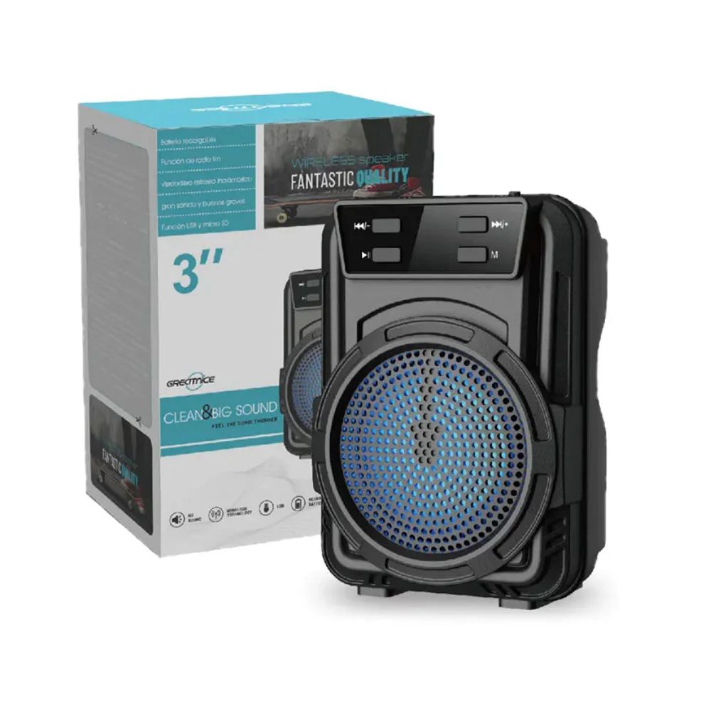 Dual LED Light Bluetooth Party Speaker – Black (Pair)